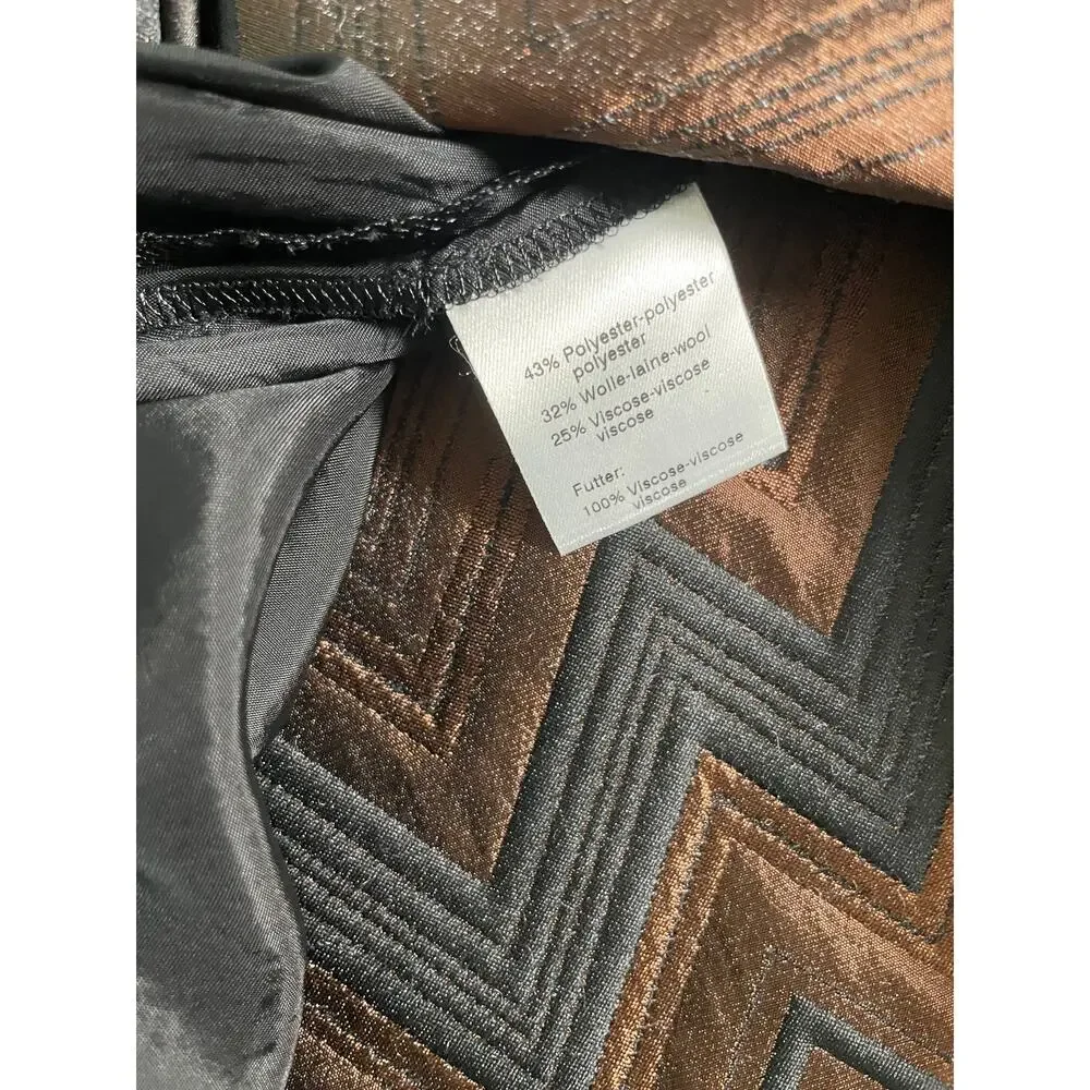 Akris Punto Bronze Black knee length chevron Skirt - Picture 4 of 8